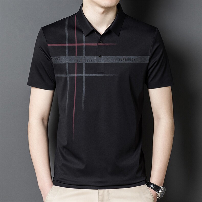 时尚夏季短袖POLO百搭翻领潮流中年薄款上衣宽松T恤HM2289-P70,男装Polo衫,星座1105-3