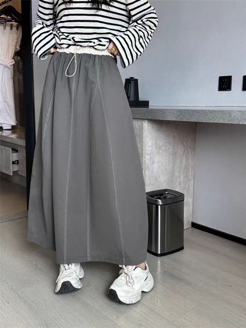 2025简约百搭明线花苞裙，女装半身裙，湘姗