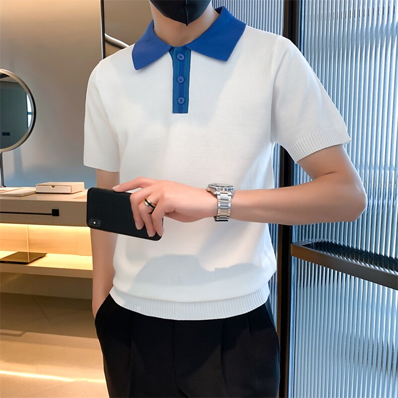 polo衫男士韩版潮流翻领t恤男短袖痞帅纯色百搭针织衫上衣M817,男装针织衫/毛衣,星座1116A-2（原606A-1）