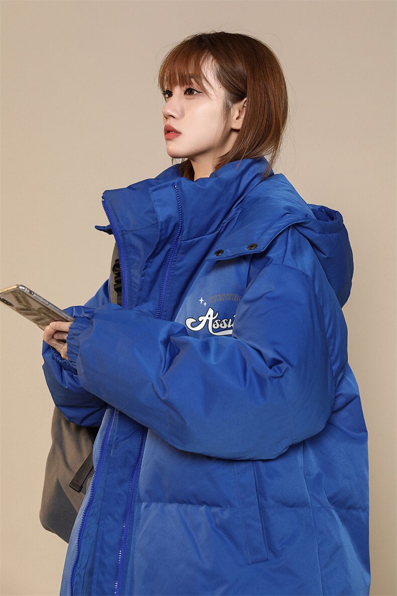 中性风22秋冬潮牌字母印花立领面包服连帽棉衣外套MY206P115控158,男装棉衣,A247A