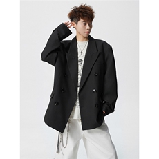 双排扣大码M-5XL西服男成分96%聚酯纤维4%氨纶XF78127P85控128，男装西服，星座227-7