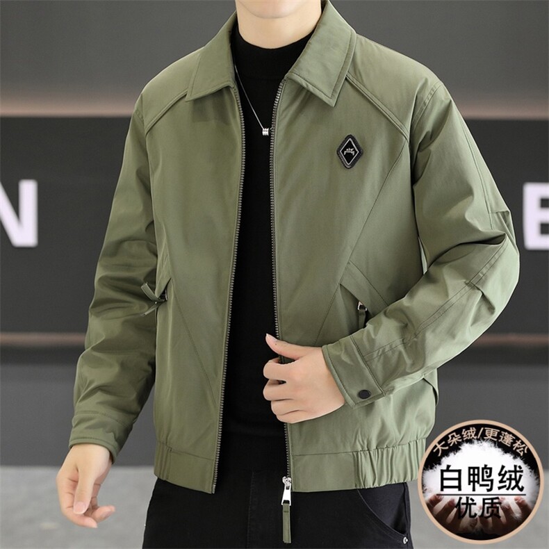 羽绒服男新标50白鸭绒夹克外套休闲时尚翻领男士上衣NY822-P135,男装夹克,星座310B-3