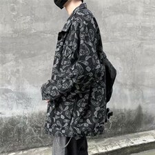 ins超火腰果花牛仔夹克男女外套高街嘻哈潮牌宽松休闲jk765-p75,男装夹克,星座1008-2