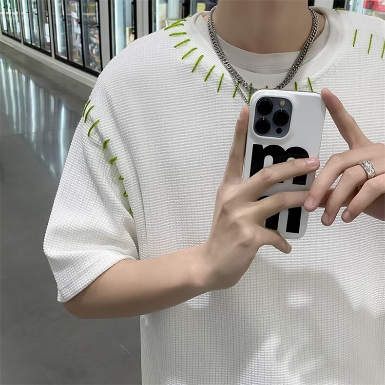 2023春夏季新款男休闲圆领短袖T恤QT03P30图片