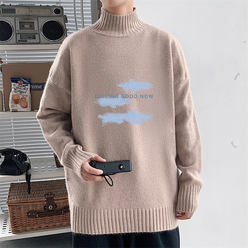 M18143-P45加绒款-P65半高领毛衣男士大码针织衫男毛线衣男,男装针织衫/毛衣,电商A040