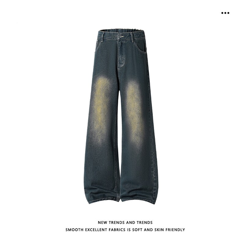 水洗做旧百搭复古显瘦显高牛仔拖地休闲长裤K870特批4079,男装休闲裤,星座718-1