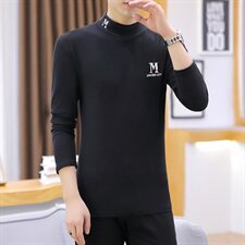 冬季半高领双面绒刺绣M卫衣男加绒加厚保暖打底衫长袖黄337P28，男装卫衣，星座1207