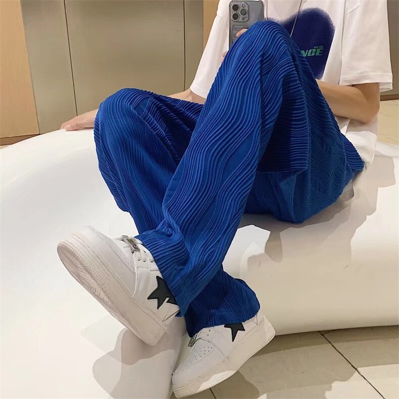 冰丝弹力直筒裤克莱因蓝裤子K2845P30图片