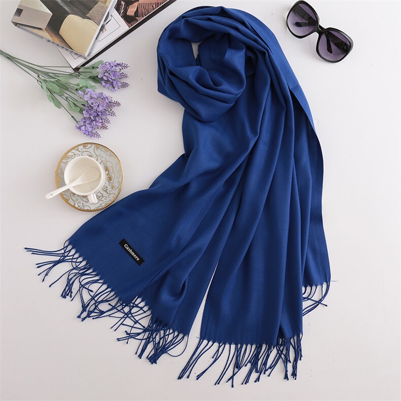 秋冬纯色简约围巾保暖舒适时尚，围巾，雪迪羊绒