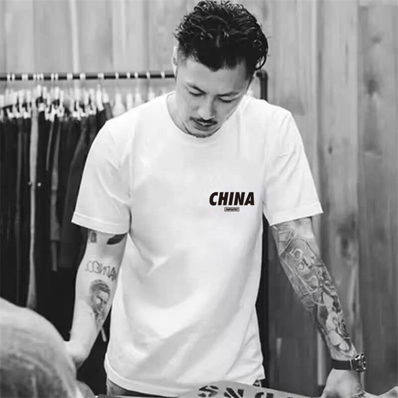 纯棉男士2026夏季新款CHINA印花潮流短袖T恤大码1210-2-9917-P15,男装T恤,星座1816-2（原1210–2）