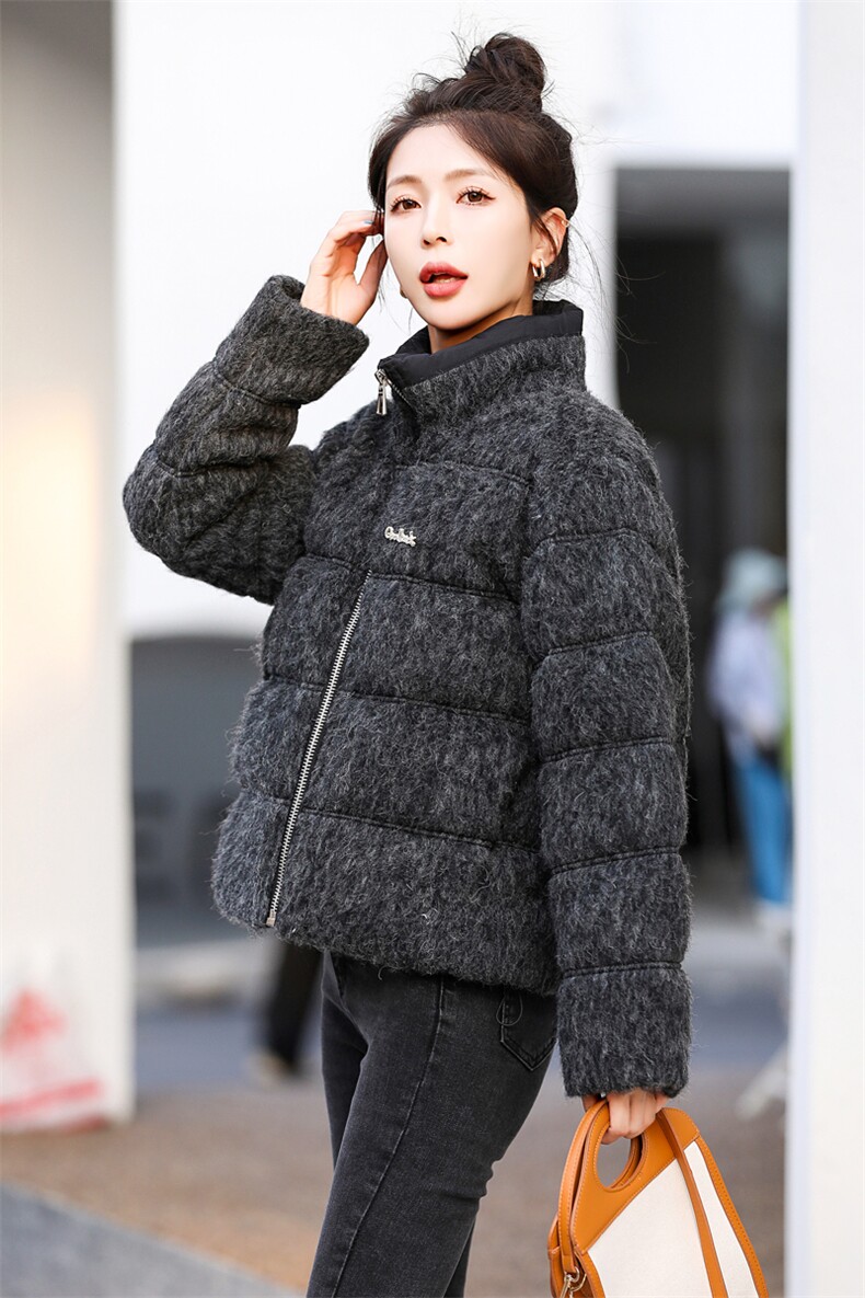 绵羊毛90白鸭绒羽绒服女2025年冬新款宽松绵羊毛外套大衣时尚保暖,女装羽绒服,意芙
