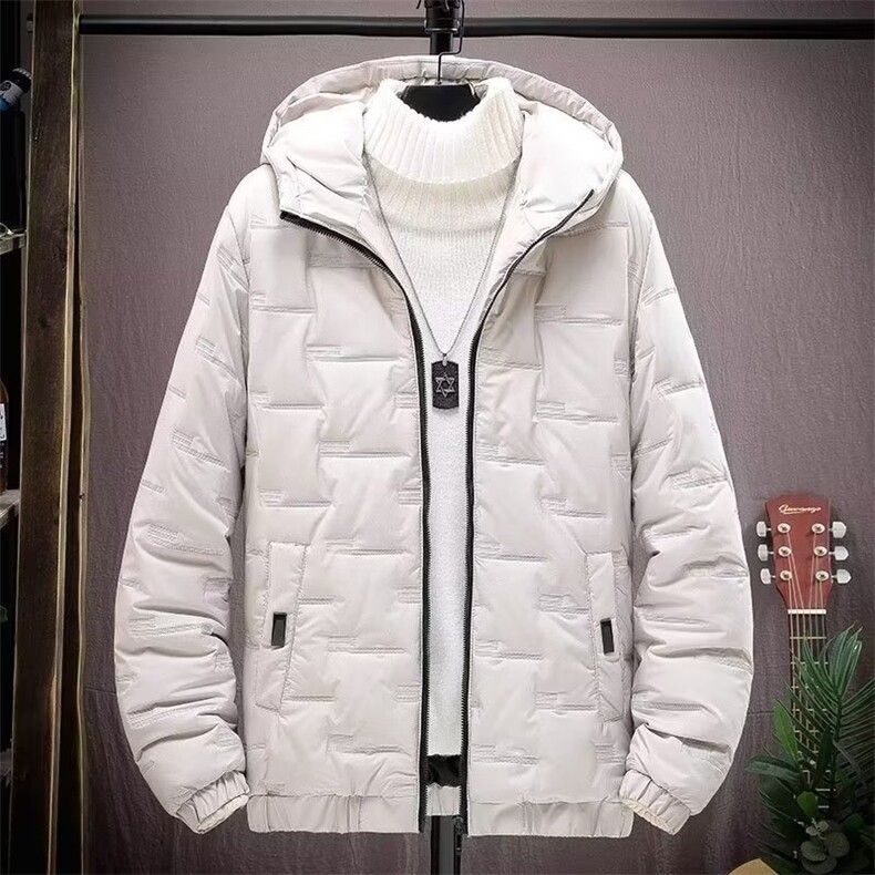 连帽羽绒服男士短款冬天2025年新款冬季潮牌潮流帅气加厚冬装外套,男装羽绒服,星座1013-1