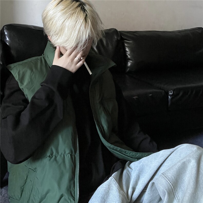冬季羽绒马甲光板纯色休闲加厚保暖男女同款B7604-P100【特价】,男装棉衣,电商A007