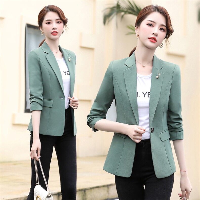 2021春秋季新款优雅气质纯色小西装外套，女装西装，阿菲诺依