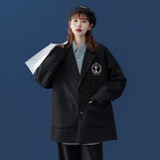 中性风秋季百搭宽松休闲西装情侣学院风外套男女XZ6205P75控88，男装西服套装，电商A268