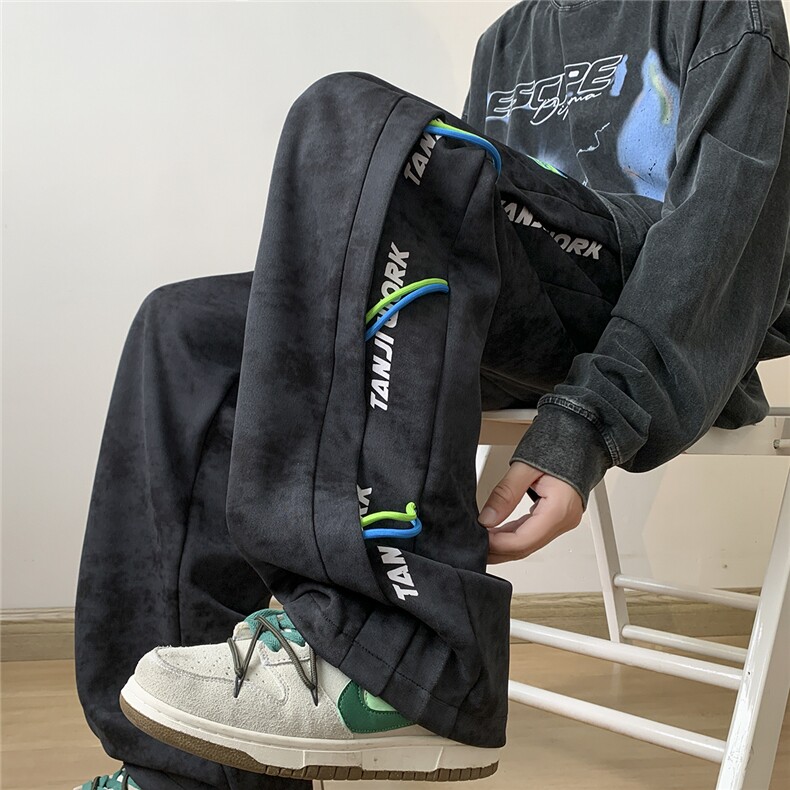 大量现货压痕扎染脏脏裤休闲长裤直筒特批P45控78,男装休闲裤,电商D205