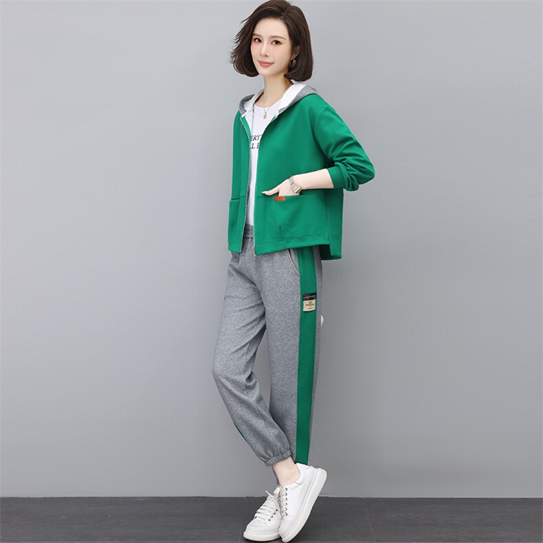时尚休闲运动套装女春秋季2025新款卫衣卫裤妈妈减龄显瘦两件套潮,女装套装/套裙,依恋蒂丝