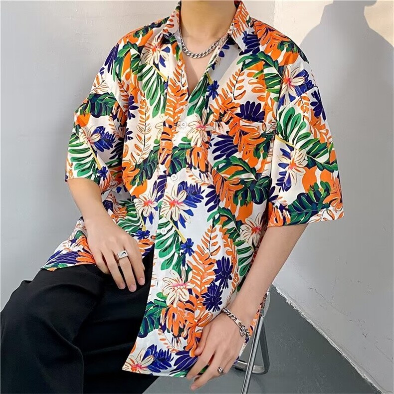 夏威夷风三亚泰旅游短袖花衬衫男海南岛休闲T5106-P26图片