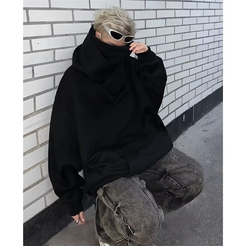 社恐堆堆领卫衣男潮ins港风潮流网红款加绒加厚EG110P48,男装卫衣,星座1116-2