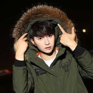 2020电商B247冬情侣装韩版流行带毛领羽绒服保暖舒适潮MY08-P360图片