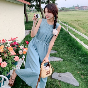 2024新款夏装天丝无袖长款牛仔连衣裙212A-8840-P115-K169图片