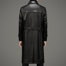 DLSN22021海宁皮衣男牛皮长款风衣外套韩版修身商务男装P1400，男装皮衣，电商B360