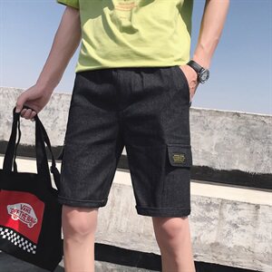 夏季休闲裤五分裤  韩版潮流中裤牛仔短裤男D/图片