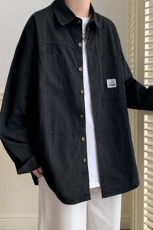 CS4005-P60秋季日系工装长袖衬衫纯棉男士大码宽松版外套M-5XL，男装衬衫，电商B280-1（原A049）