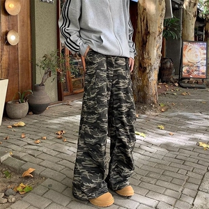 A1554TP50控88-美式复古2026春季新款迷彩裤子男宽松阔腿休闲裤图片