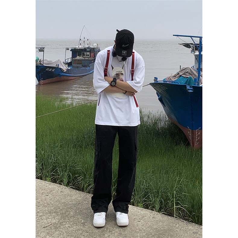 B221 美式ins街头hiphop宽松休闲多口袋工装裤子 LK23120-P65控88图片