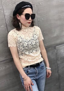 春装新款，蕾丝短袖打底图片