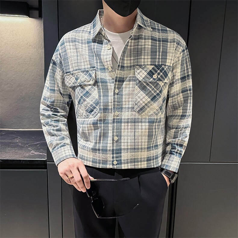 新款社会小伙秋冬男加厚寸衫型夹克男店主棉外套JK827-P68 控98图片