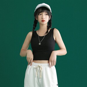 夏季新款 中性修身舒适背心内搭95%棉无袖T恤 女PX01 P15控28图片