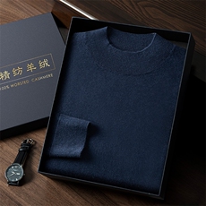 秋冬半高针织套头上衣时尚百搭，男装针织衫/毛衣，曼云男装羊绒