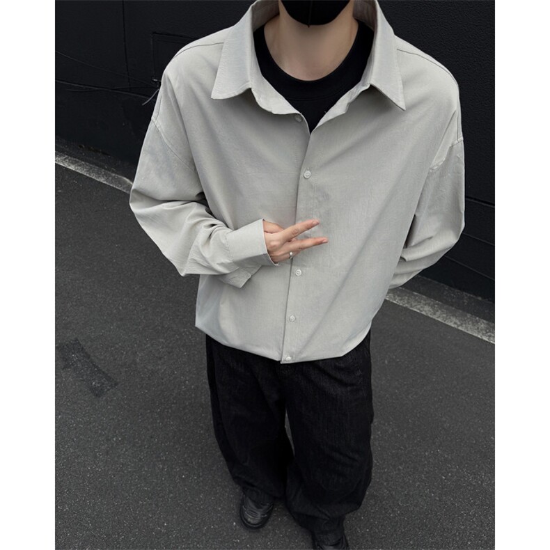 得物二开2025秋装长袖衬衣8色糖果色纯色多巴胺衬衫CS101-特P28,男装衬衫,电商042