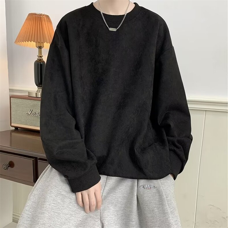 纯色卫衣外套男春秋季圆领休闲长袖衣服麂皮绒外套CW16P33,男装卫衣,星座1116-2