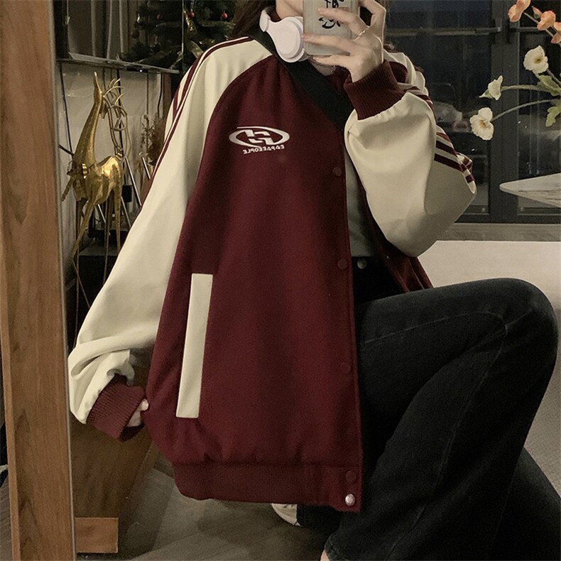 美式复古棒球服短外套春季新款潮拼接夹克上衣C775-98,男装夹克,星座911-2(原星座613-2）