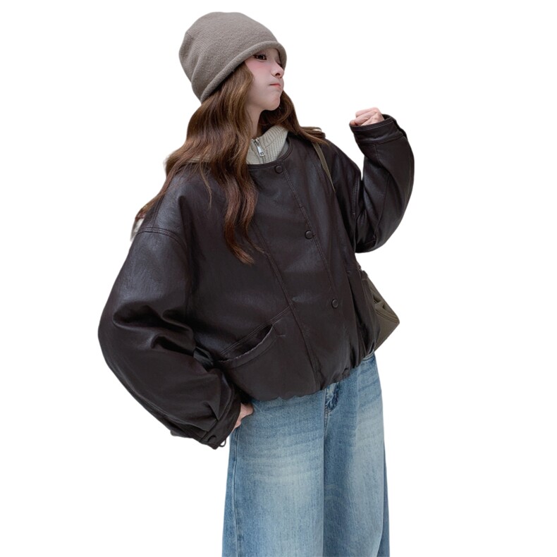 大货已出针织假两件蛋白皮质皮羽绒服P235349,女装羽绒服,2C262