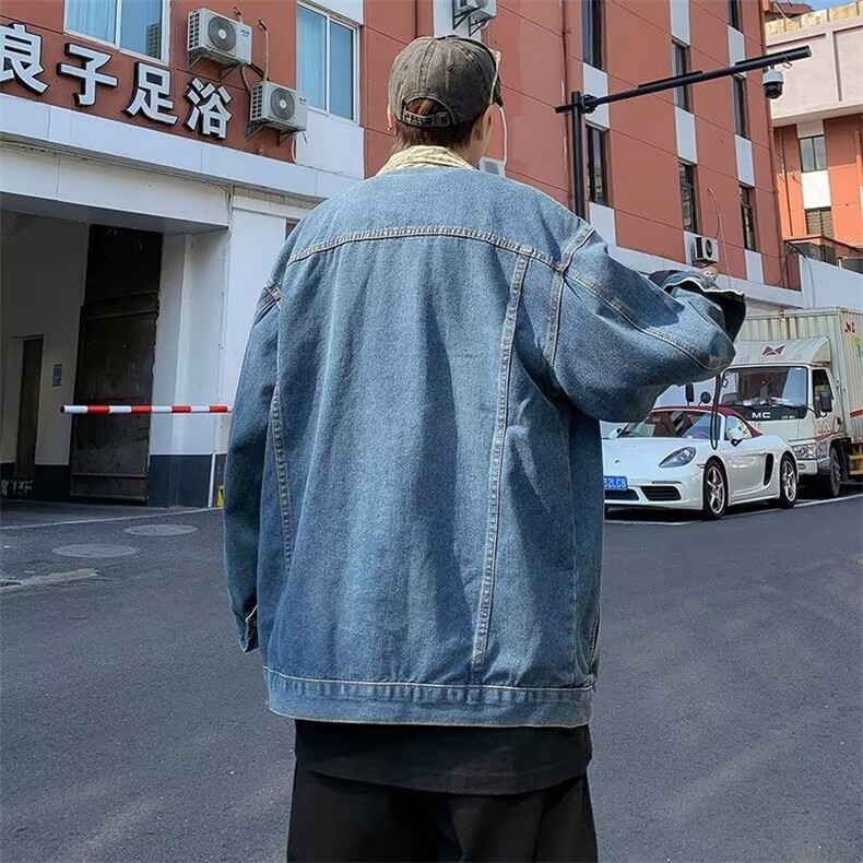 W398-P50牛仔外套男女翻领春季2025年新款美式宽松chic上衣夹克,男装夹克,星座911-1