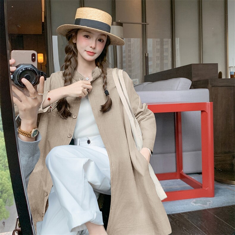 韩版学院风减龄衬衫外套女2025春季新款设计感小众磨毛长袖上衣,女装衬衫,浙宝192（原082）
