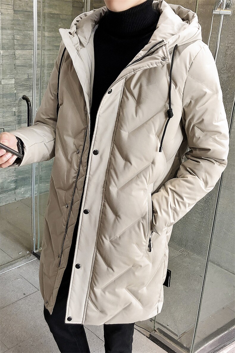 冬季羽绒服男士中长款连帽外套潮流韩版加厚大衣DS275T,男装羽绒服,电商A102