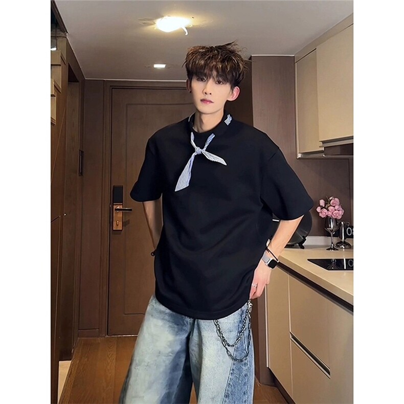 2025夏季新款男女潮流潮牌短袖t恤设计感小众高级美式重磅，男装T恤，星座506A