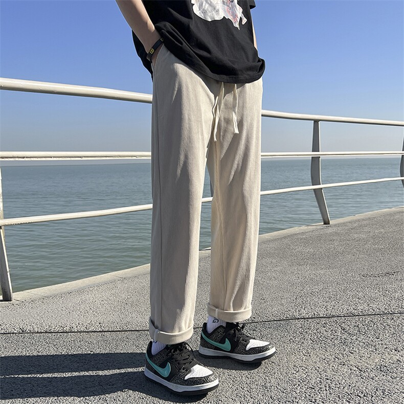 灯芯绒百搭休闲潮流宽松直筒运动裤KN69P40,女装休闲裤,电商D325