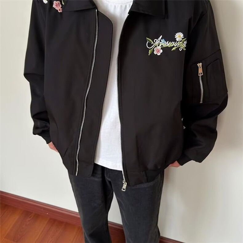 刺绣棒球服外套嘻哈运动休闲工装户外潮牌飞行员夹克男网图,男装夹克,星座302B-2