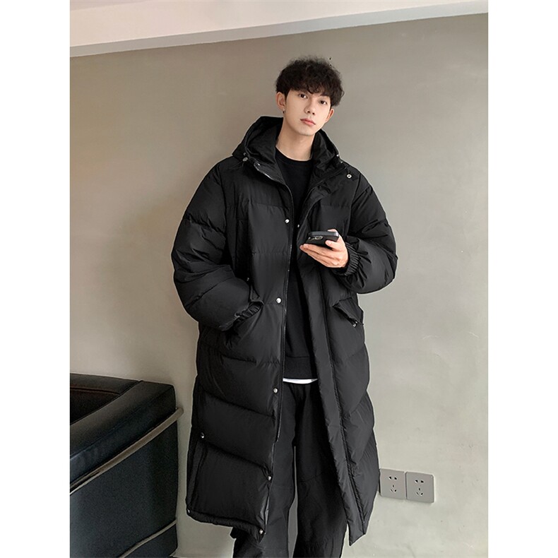90%鸭绒长款羽绒服D5566-TP245348纯色韩系高级软糯羽绒服,男装羽绒服,电商A102