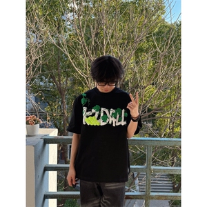 DX410HH-特P40 美式高街葡萄刺绣短袖T恤男女夏季潮牌情侣半截袖图片