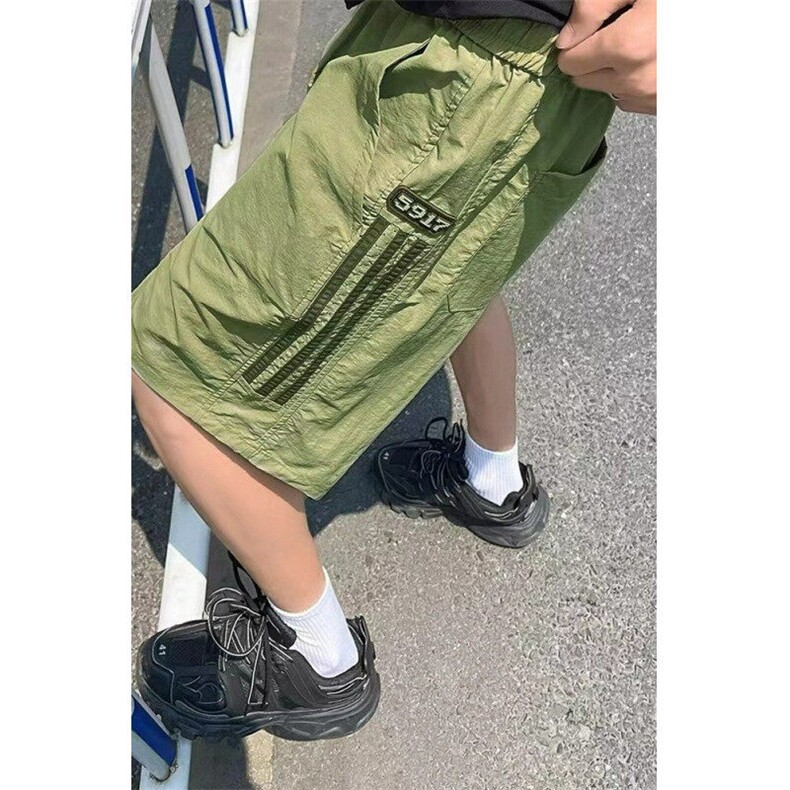 DK500-P38短裤男夏季三条杠痞帅百搭直筒宽松五分裤-网图现货,男装牛仔裤,星座603-2
