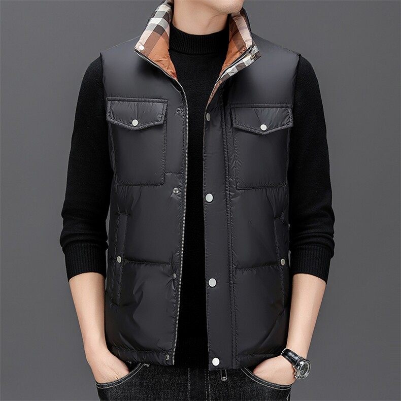 BZW6901钱塘2020-2新款时尚休闲冬季厚款中年男士羽绒服马甲P160图片