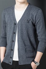 男冬季针织V领针织开衫上衣中年男居家打底毛衣上衣XXH8917-P90,男装背心/马甲,电商B212（原钱塘6029）