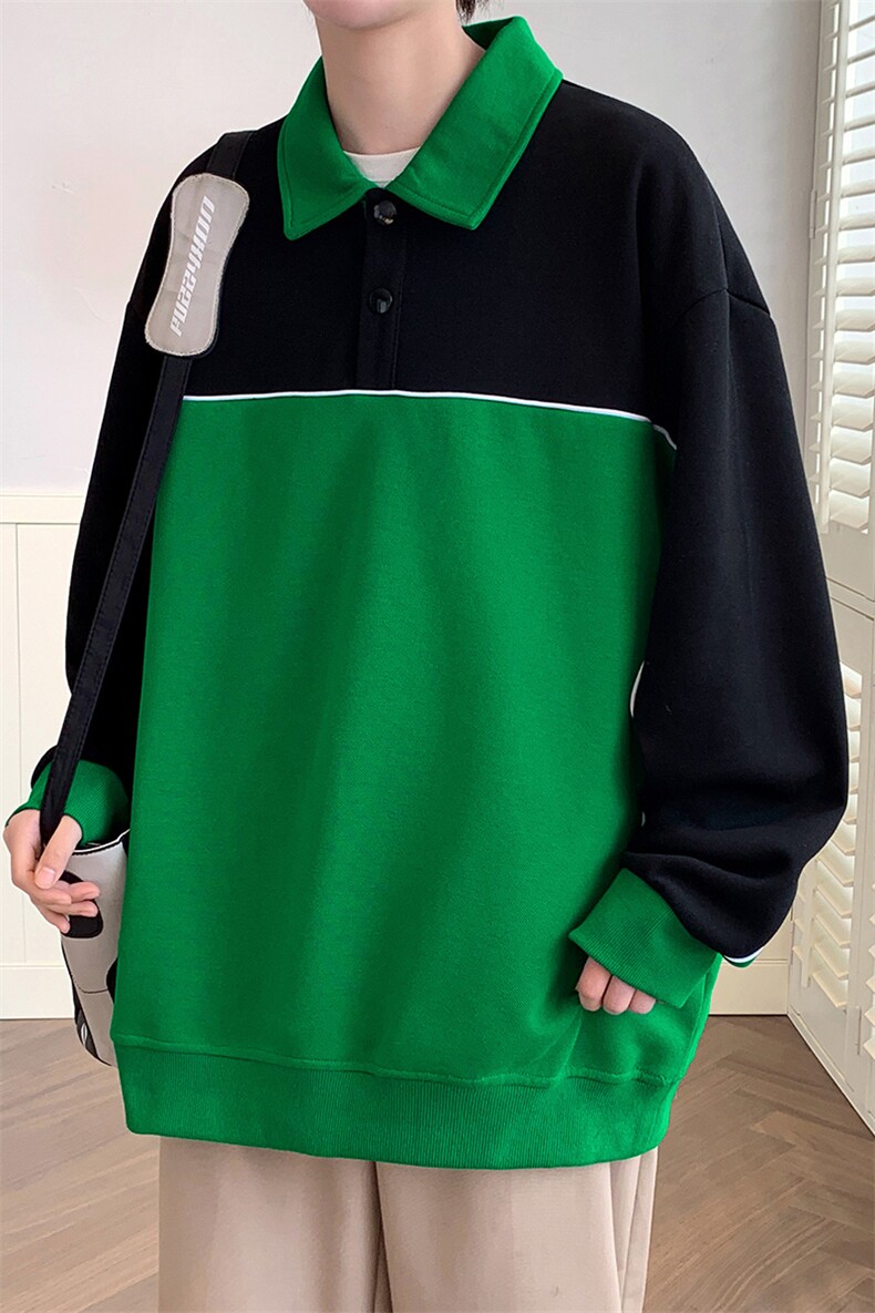 春装学生潮牌百搭衬衫2023新品撞色拼接卫衣男女WY021-P70控价98,男装卫衣,电商A441-1